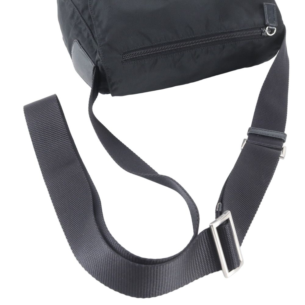 Prada Tessuto Nylon Triangle Logo Shoulder Bag Crossbody Messenger Black — view 2