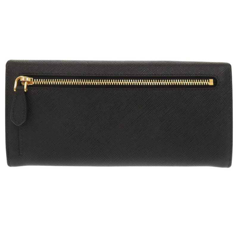 Prada Saffiano Leather Black Long Wallet Bifold 0301 — view 3