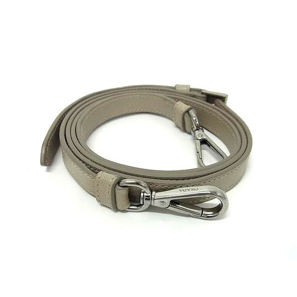 Prada Leather Bag Shoulder Strap Crossbody Gray Bj5715 — view 2