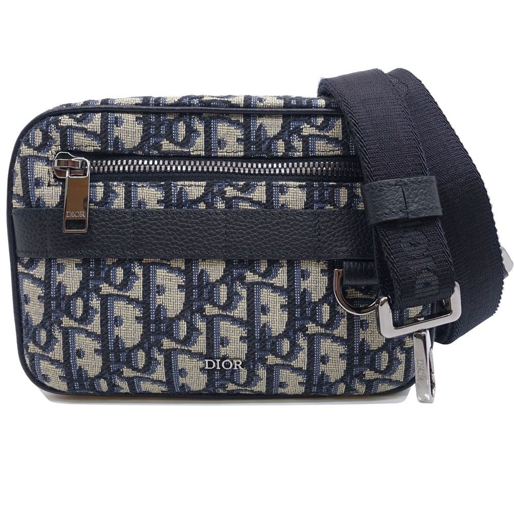 Dior Safari Mini Shoulder Bag Blue Peacock Cotton Canvas