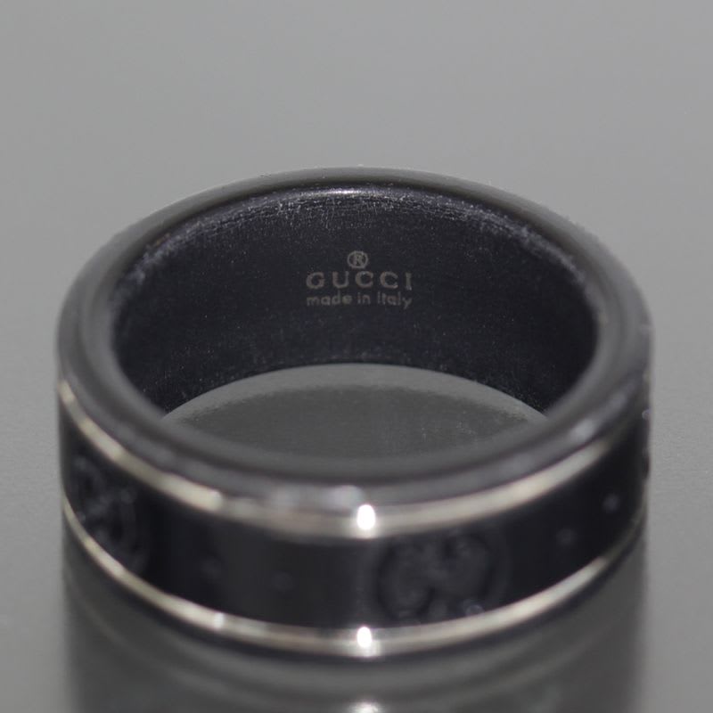 Gucci Ceramic Icon Ring No 7 18K White Gold Box E1759 — view 4