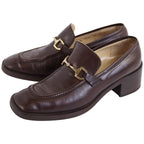 Gucci Vintage Loafers Moccasins Heel Horsebit Gold — view 2