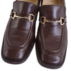 Gucci Vintage Loafers Moccasins Heel Horsebit Gold — view 3