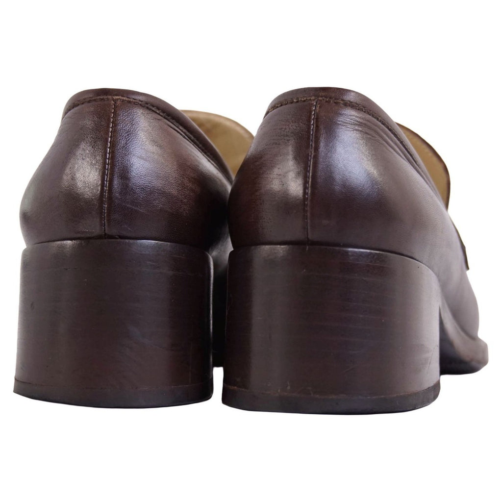 Gucci Vintage Loafers Moccasins Heel Horsebit Gold — view 5