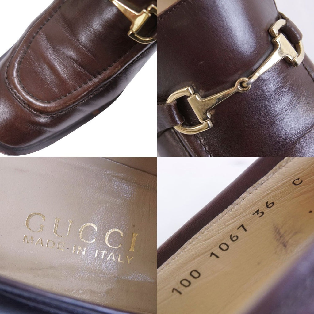 Gucci Vintage Loafers Moccasins Heel Horsebit Gold — view 9