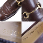 Gucci Vintage Loafers Moccasins Heel Horsebit Gold — view 9
