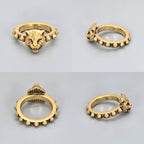 Gucci Cat Head Studs Ring Gold — view 4