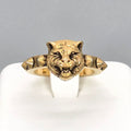 Gucci Cat Head Studs Ring Gold