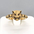 Gucci Cat Head Studs Ring Gold