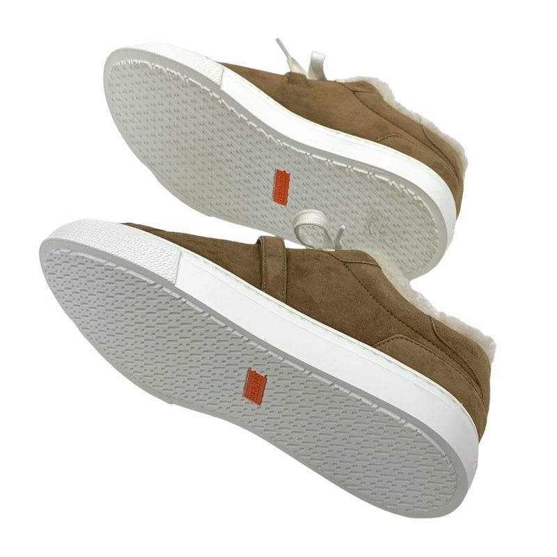 Hermes Day Sneakers Shoes Suede Mouton Brown Silver Kelly Hardware Shearling — view 5