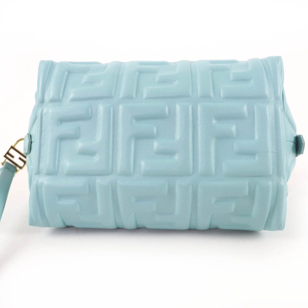 Fendi Bucket Pouch Small FF Motif Fenbos Nappa Leather Blue — view 4