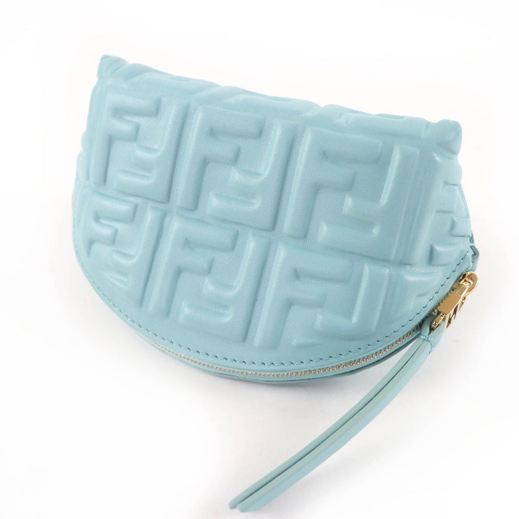 Fendi Bucket Pouch Small FF Motif Fenbos Nappa Leather Blue — view 5