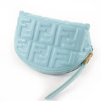 Fendi Bucket Pouch Small FF Motif Fenbos Nappa Leather Blue — view 5
