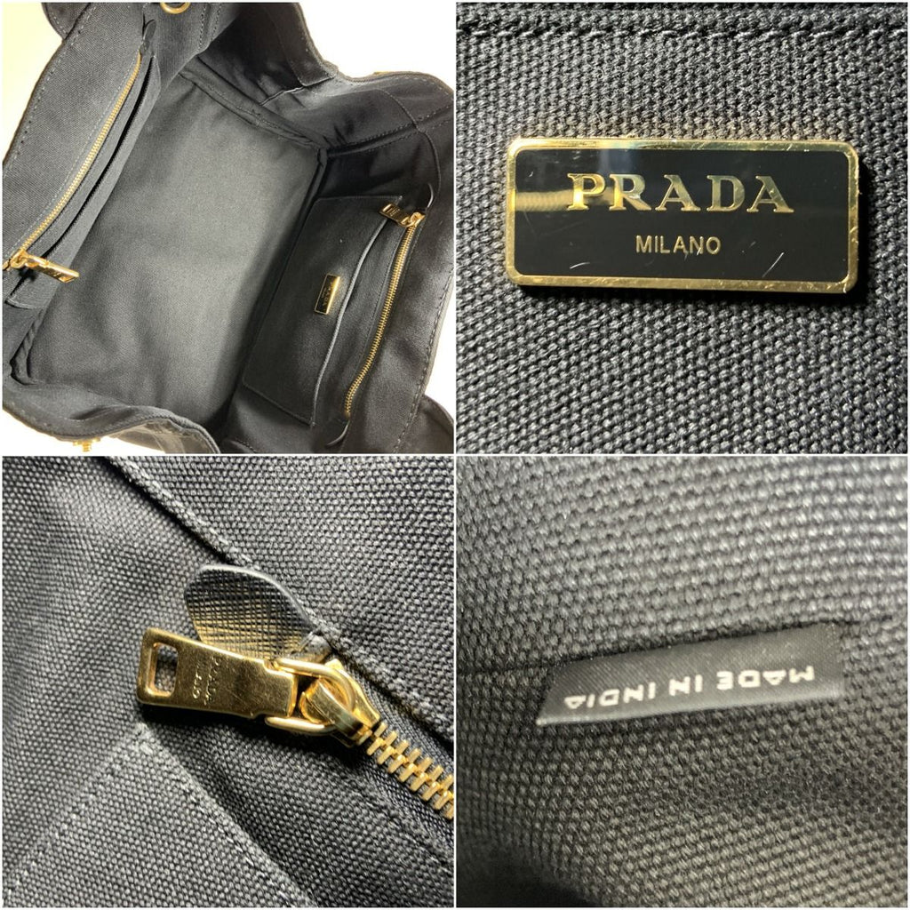 Prada Canapa 2-Way Tote Bag 1 Bg642 Black — view 8