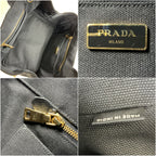 Prada Canapa 2-Way Tote Bag 1 Bg642 Black — view 8