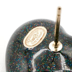 Chanel Earrings Gold Black Coco Mark Rhinestone Heart — view 6