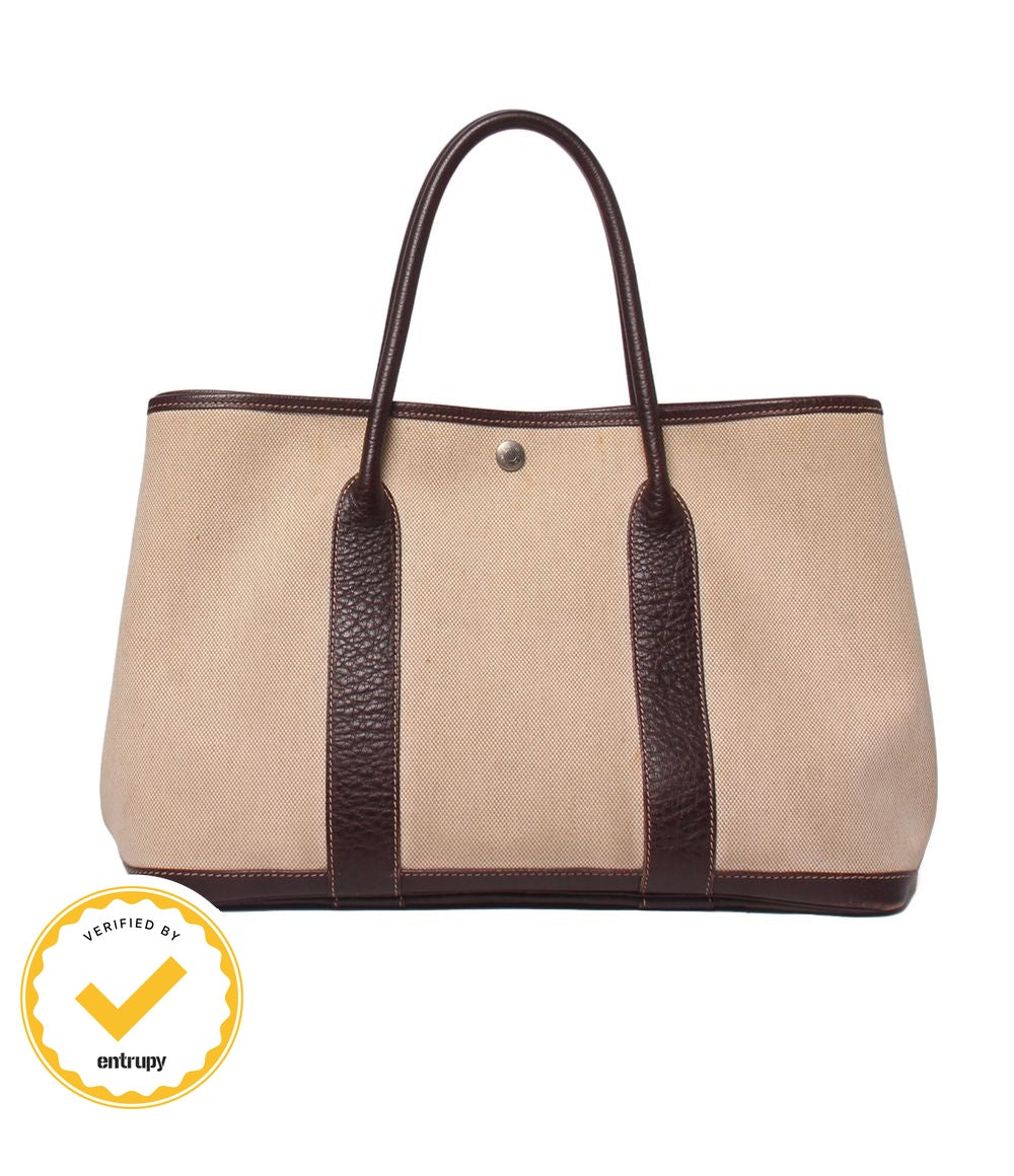 Hermes Tote Toile Ash Garden Party PM