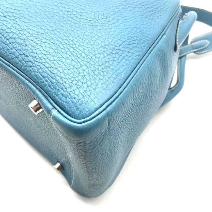 Hermes Lindy 30 2-Way Bag Taurillon Clemence Blue Jean Ladie Jeans — view 4