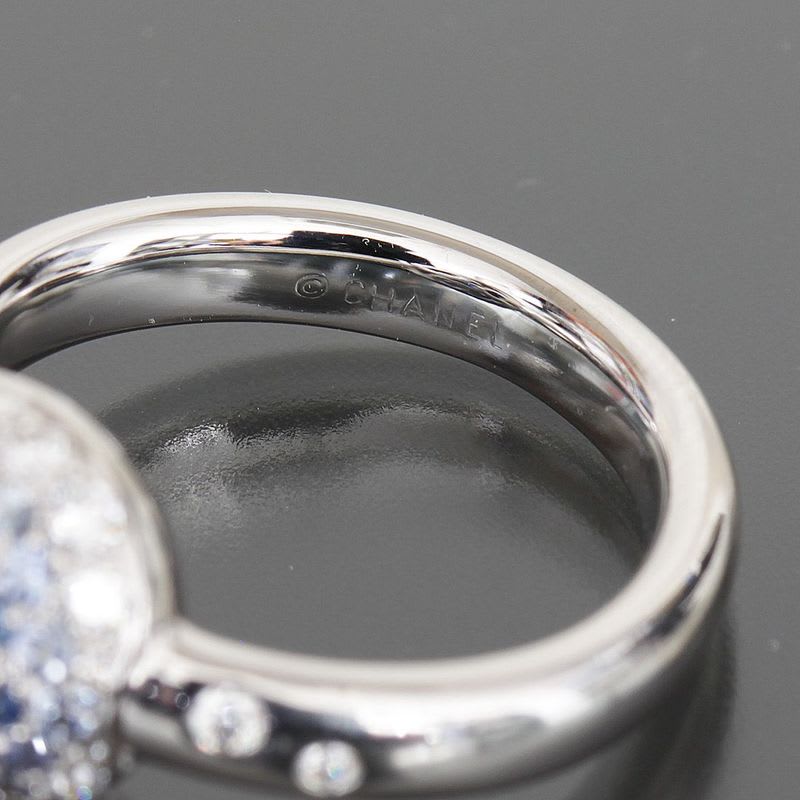 Chanel Sapphire Diamond Ring 18K White Gold 750 E0969 — view 6