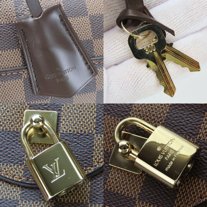 Louis Vuitton Handbag Duomo Damier Leather Ebene Brown Gold Hardware — view 6