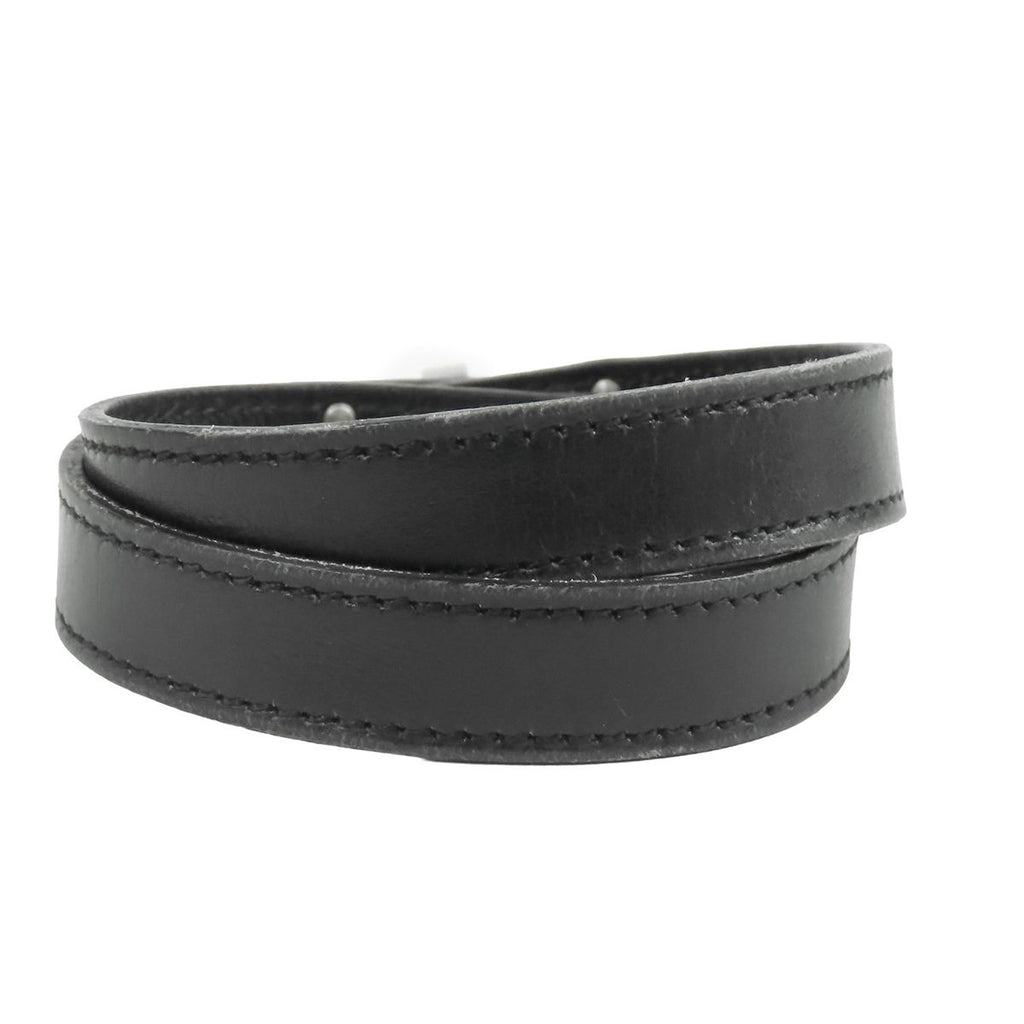 Hermes Kelly Double Tour Black Silver Swift Guilloche Bracelet — view 4