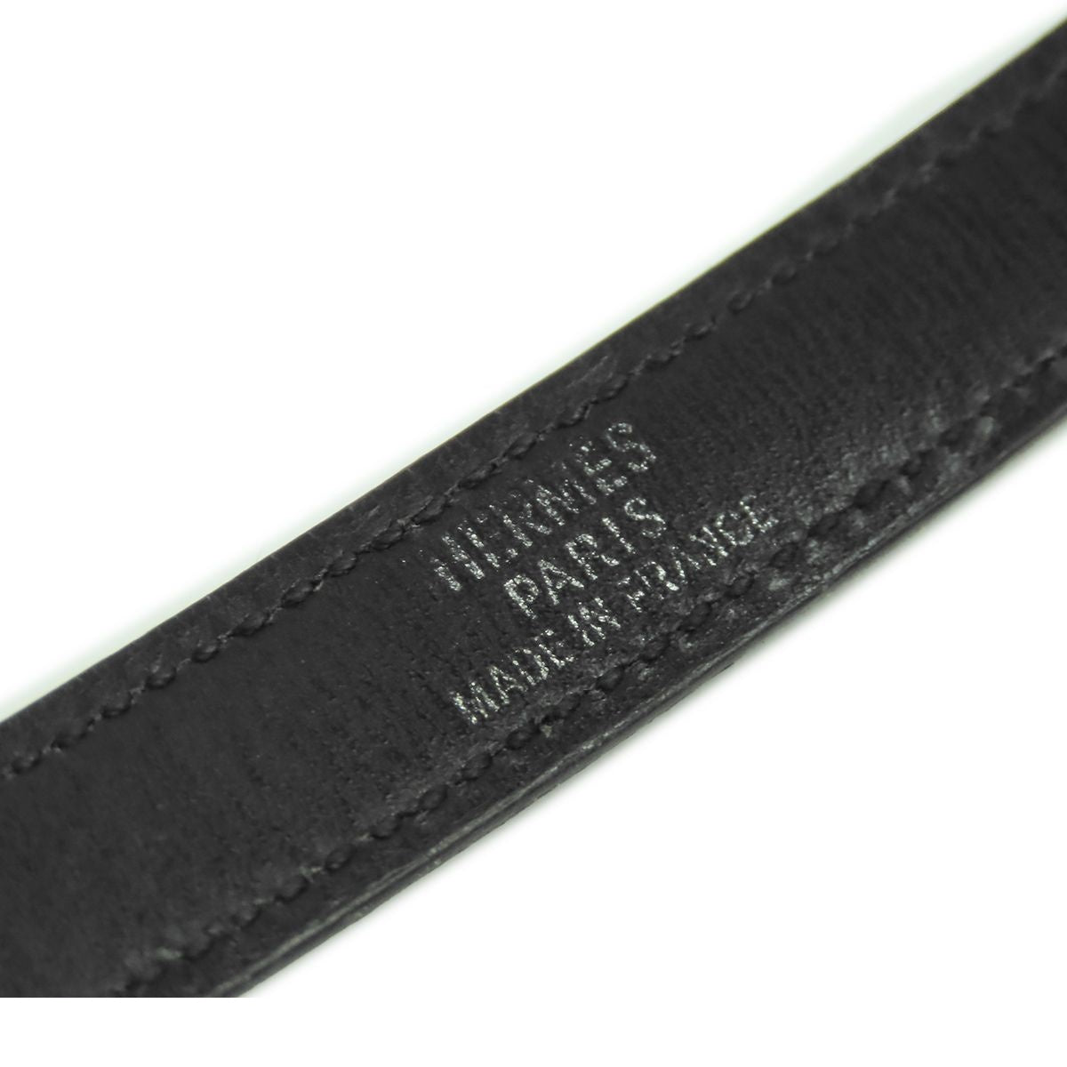 Hermes Kelly Double Tour Black Silver Swift Guilloche Bracelet — view 7