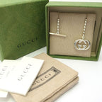 Gucci Interlocking G Necklace Silver AG 925 Ball Chain Double