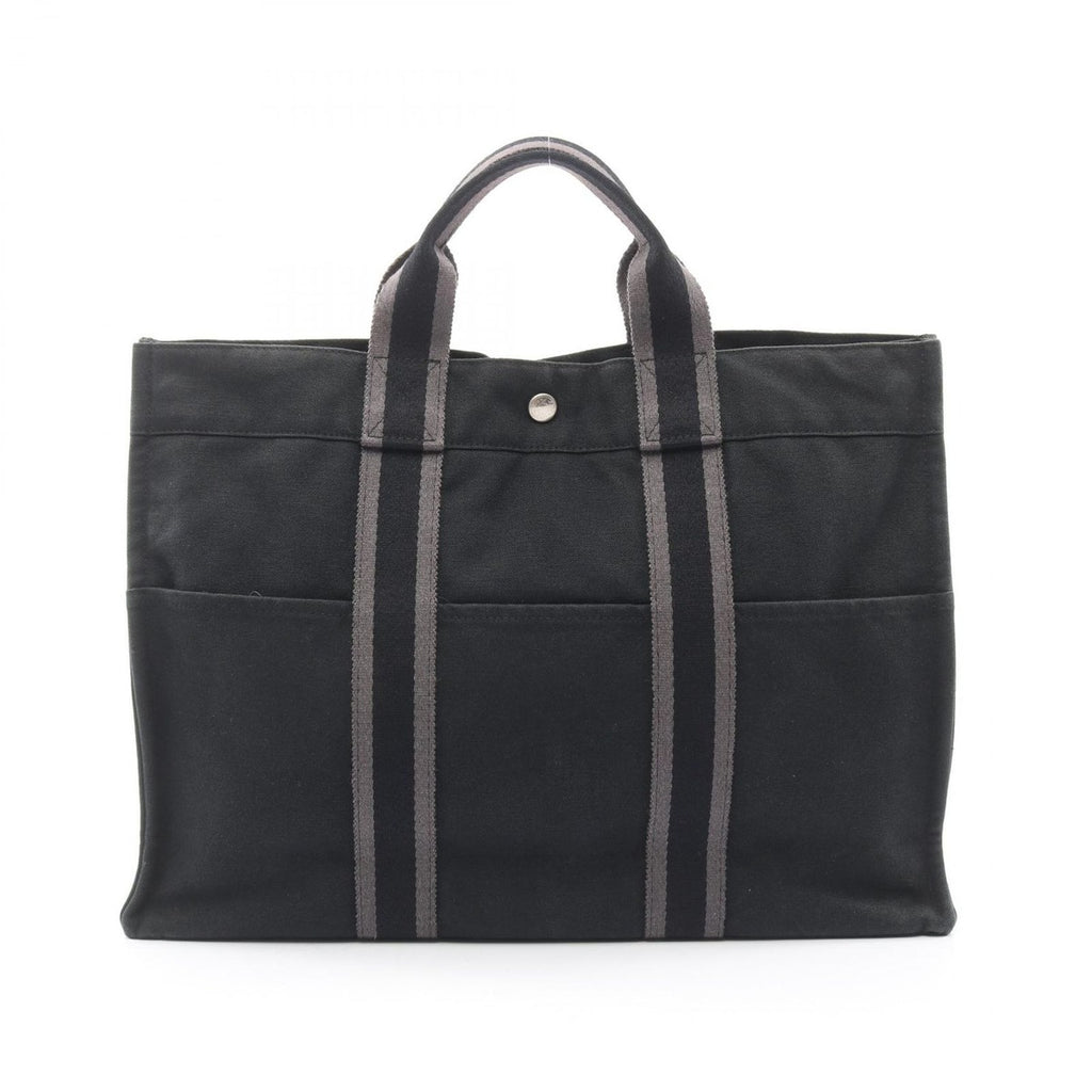 Hermes Tote Fourre Tout MM Black Canvas