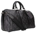 Louis Vuitton Keepall 35 Monogram Eclipse Leather Shoulder Bag 35