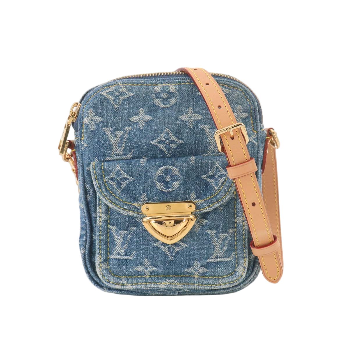 Louis Vuitton LV Remix Pochette Fairfax Shoulder Bag Monogram Denim Blue