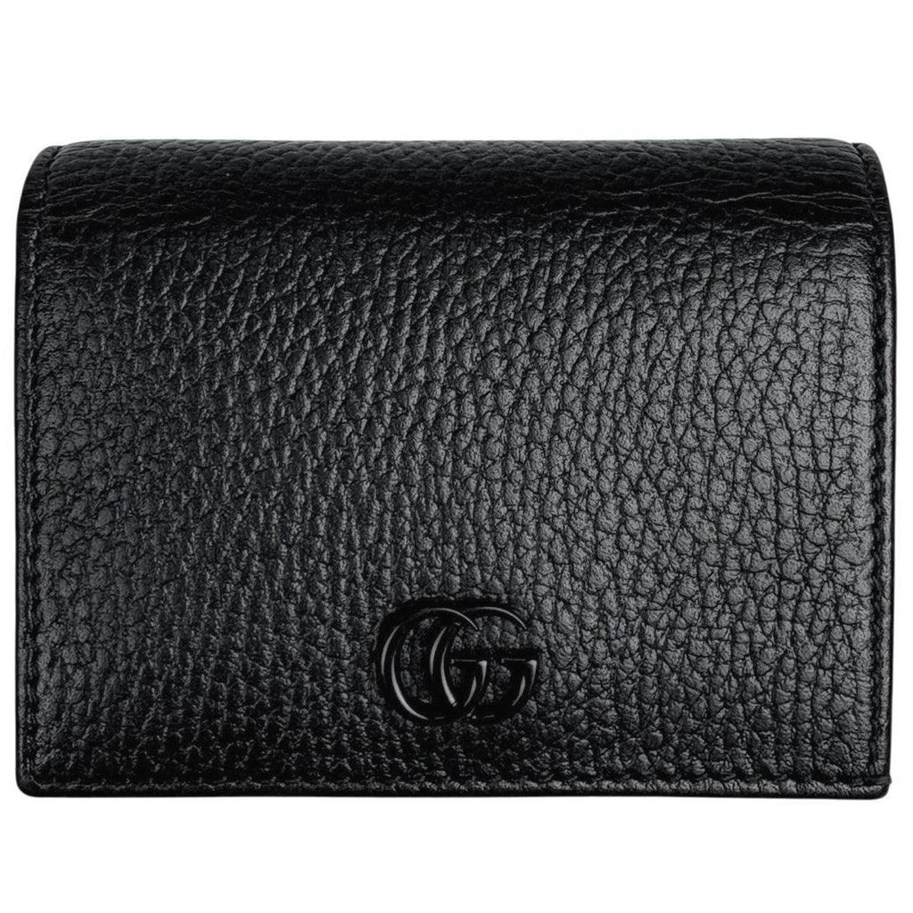 Gucci GG Marmont Mini Wallet Double Bifold Leather Black