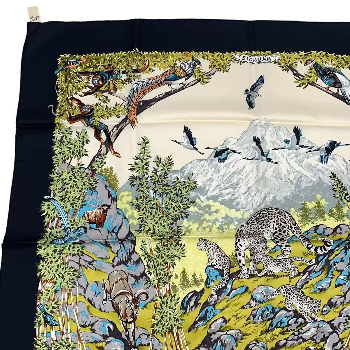 Hermes Carre 90 Scarf Silk Sichuan Black Box — view 3