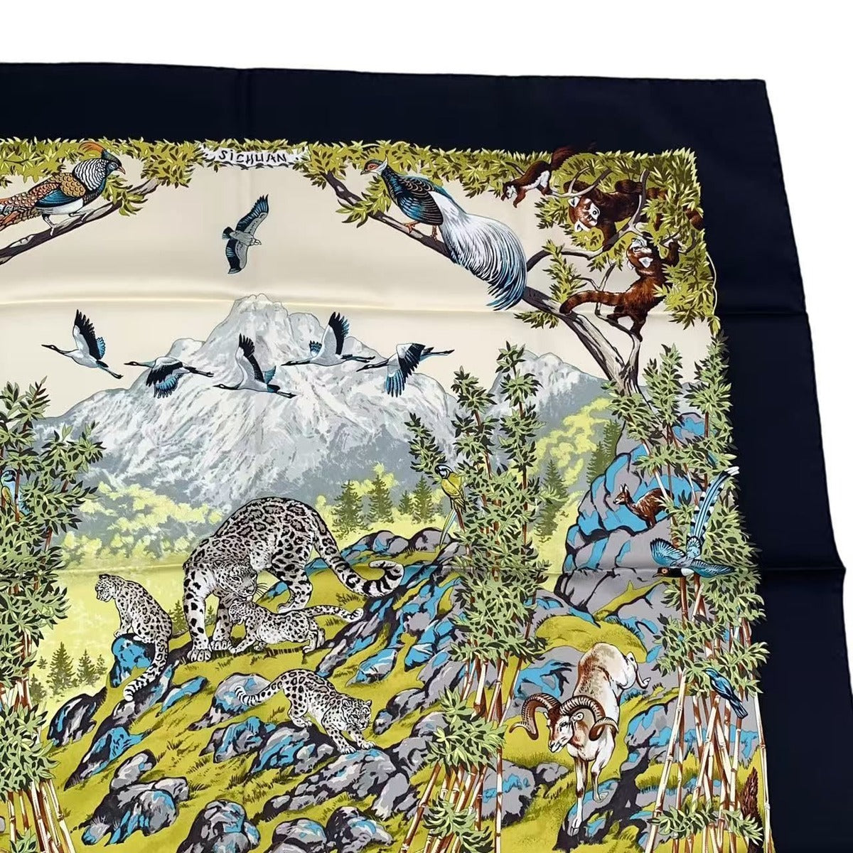 Hermes Carre 90 Scarf Silk Sichuan Black Box — view 4
