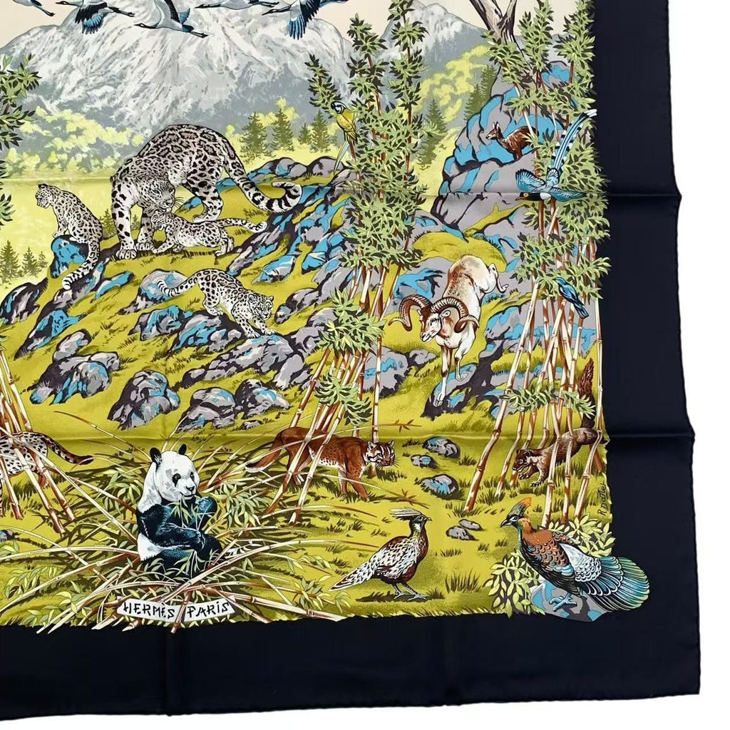 Hermes Carre 90 Scarf Silk Sichuan Black Box — view 6