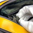 Prada Bow Sling Bag Tote Handbag Logo Leather Yellow Brown — view 8