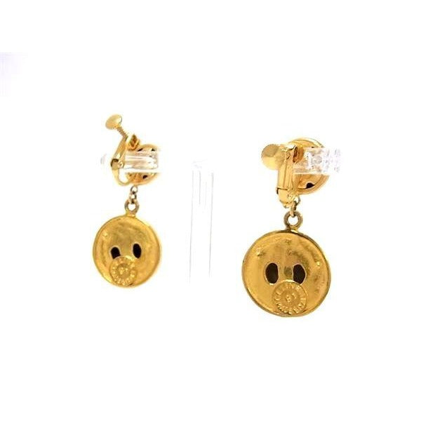 Celine Earrings Gold Metal Color Stone — view 3