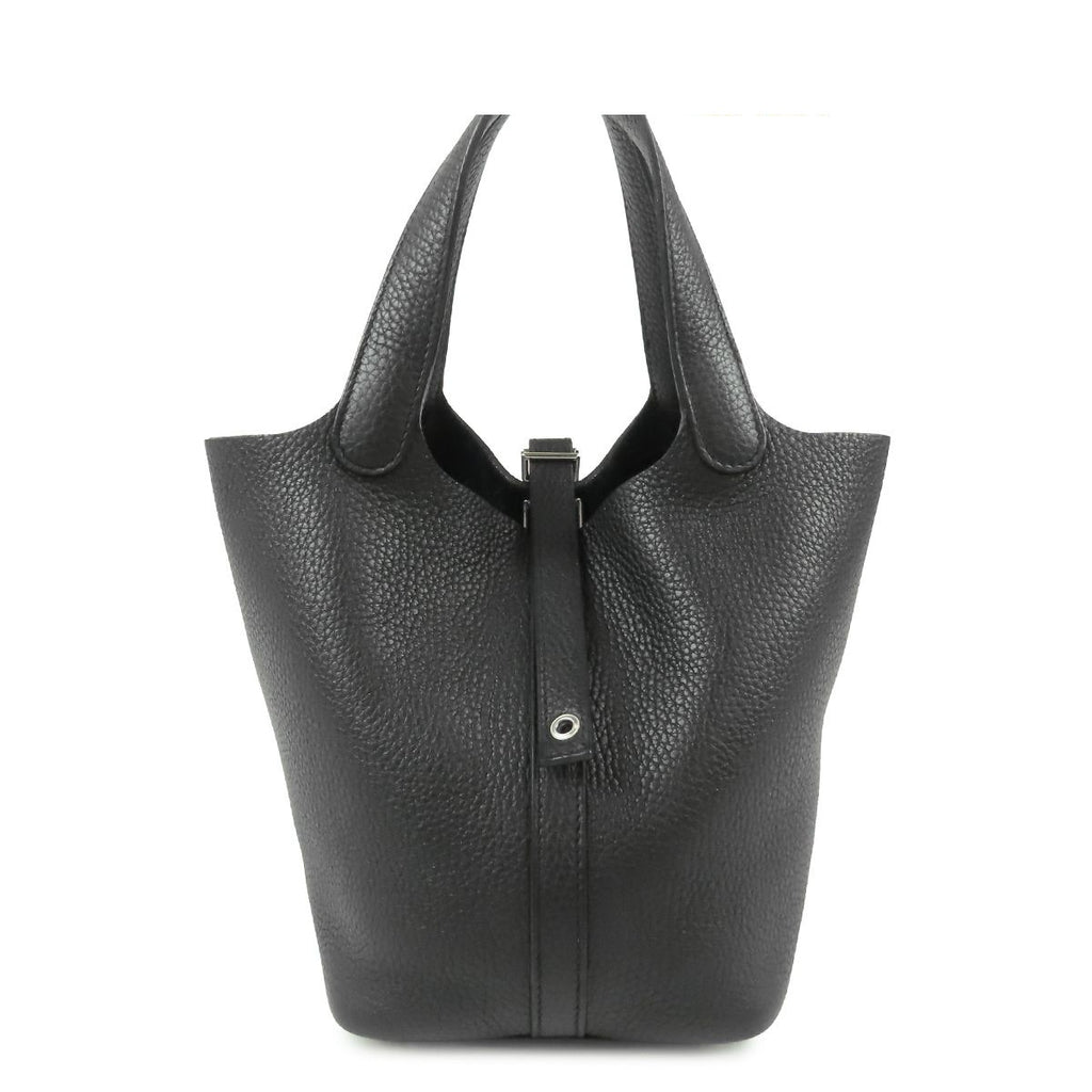 Hermes Picotin Lock PM Black Silver Taurillon Handbag