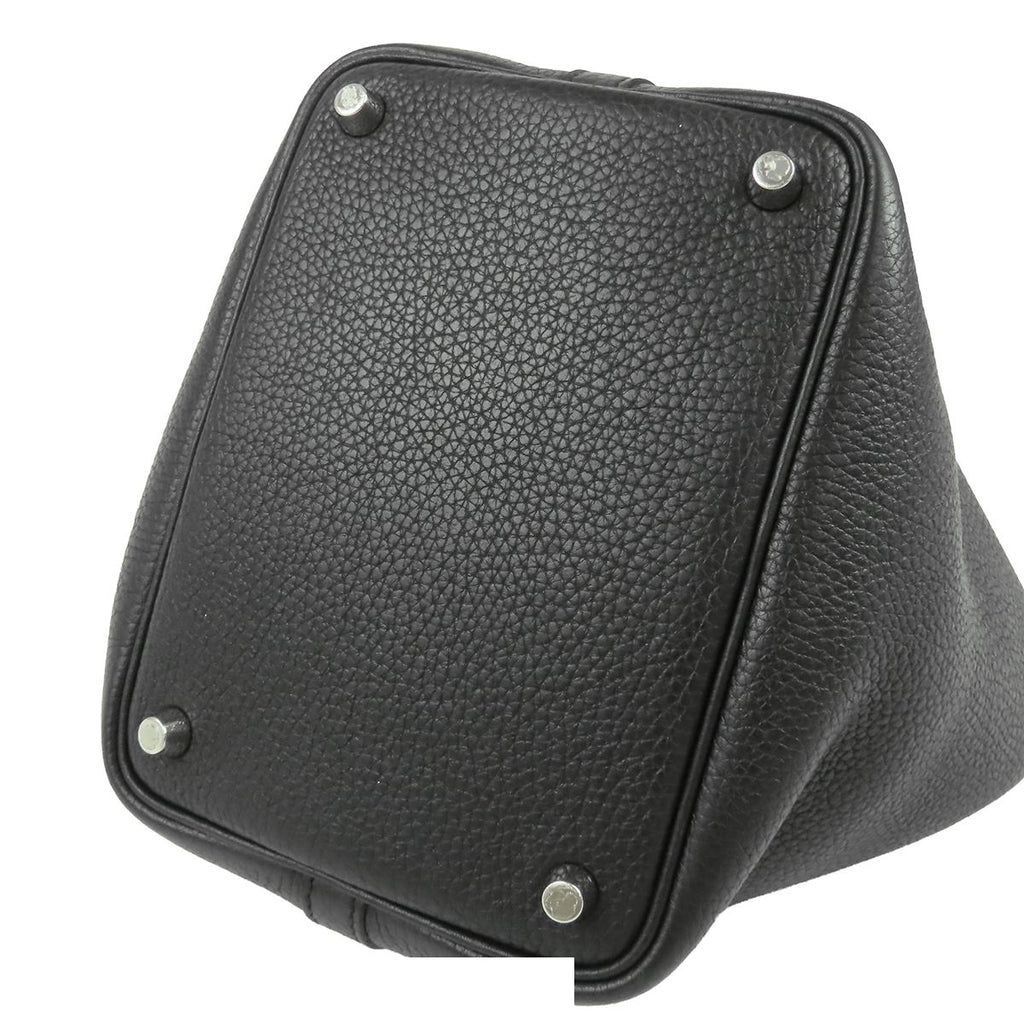 Hermes Picotin Lock PM Black Silver Taurillon Handbag — view 3
