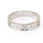 Gucci 115 Iconic Ring 18K White Gold Togo Vintage Gucci6 E6