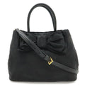Prada Logo Jacquard Ribbon 2-Way Shoulder Bag Nylon Nero Black Gold