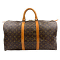 Louis Vuitton Keepall Bandouliere 50 Monogram Leather Brown Boston Bag Gold