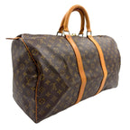 Louis Vuitton Keepall Bandouliere 50 Monogram Leather Brown Boston Bag Gold — view 2