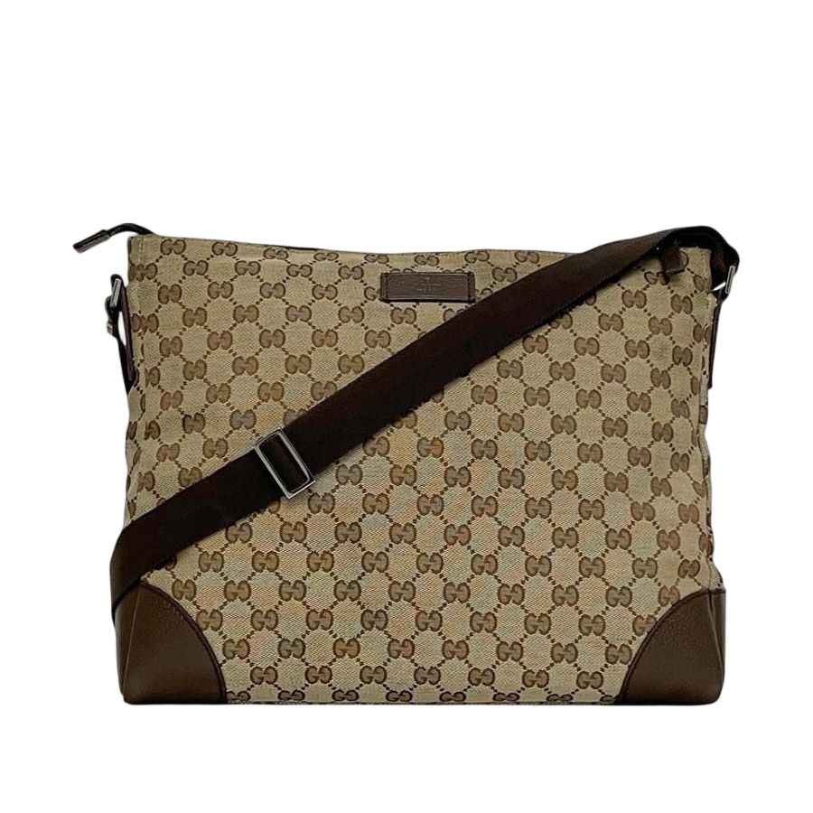 Gucci Shoulder Bag Beige Brown GG Canvas