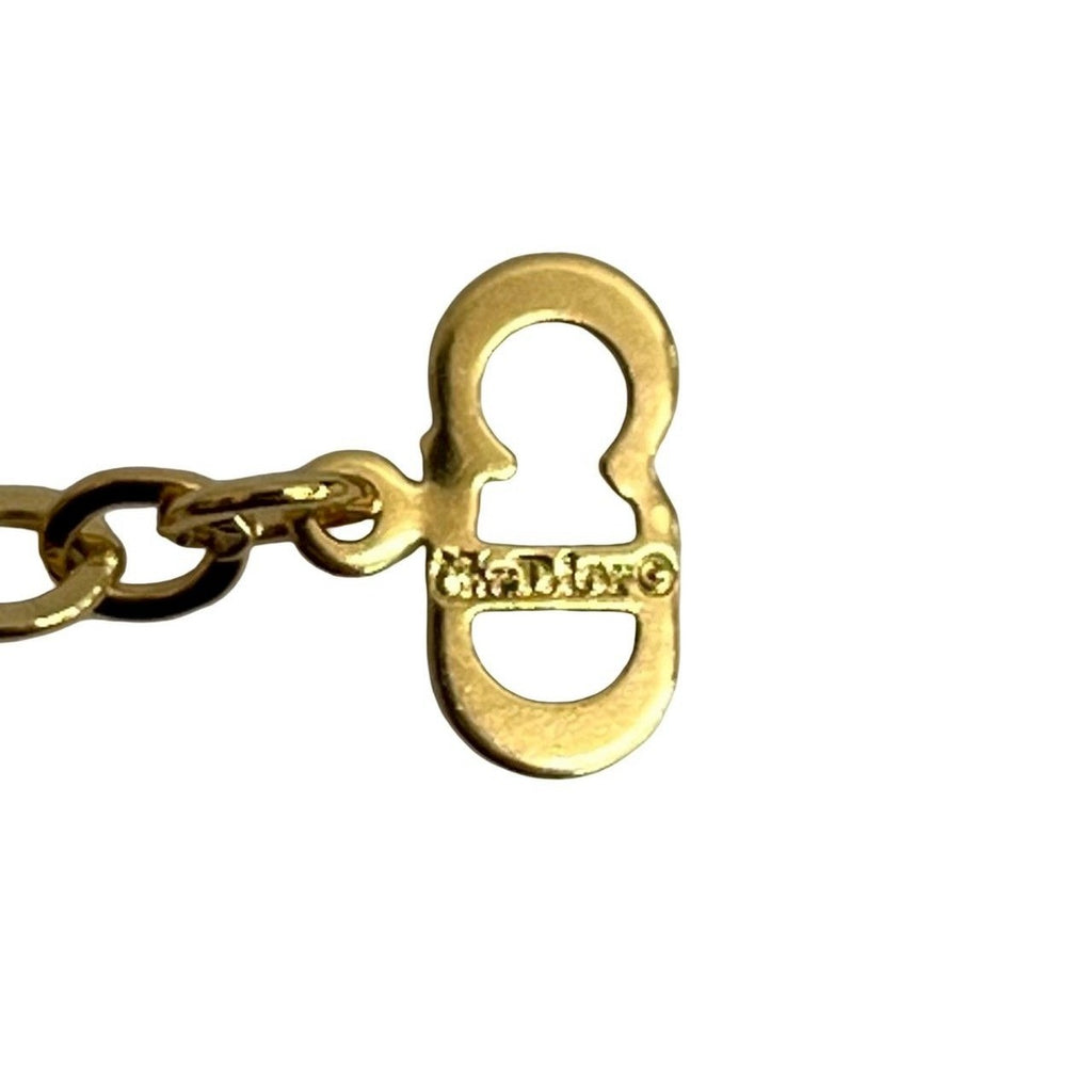 Dior Christian Vintage Logo Necklace Pendant Choker Gold — view 2