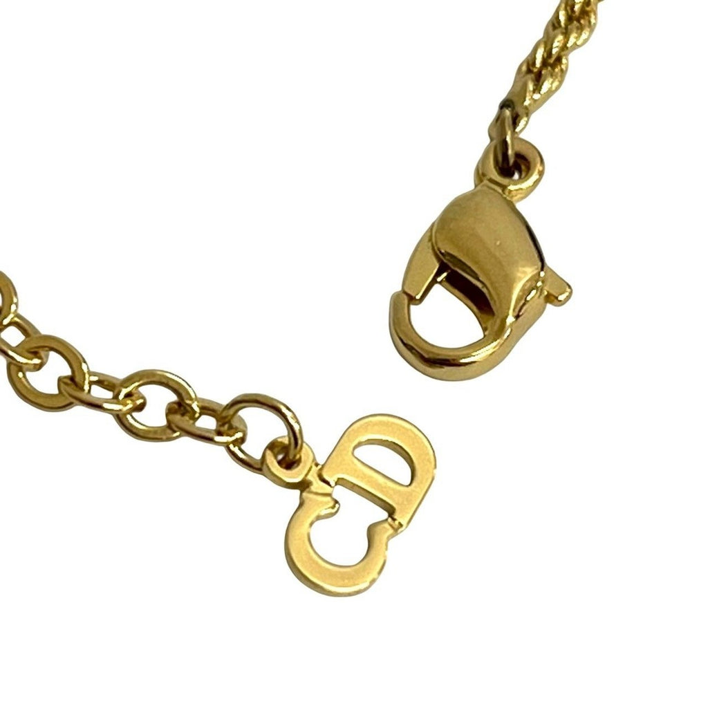 Dior Christian Vintage Logo Necklace Pendant Choker Gold — view 3