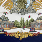 Hermes Scarf Silk Carre 90 Sanssoucy Palace Navy — view 7