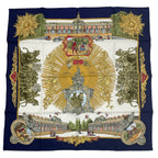 Hermes Scarf Silk Carre 90 Sanssoucy Palace Navy