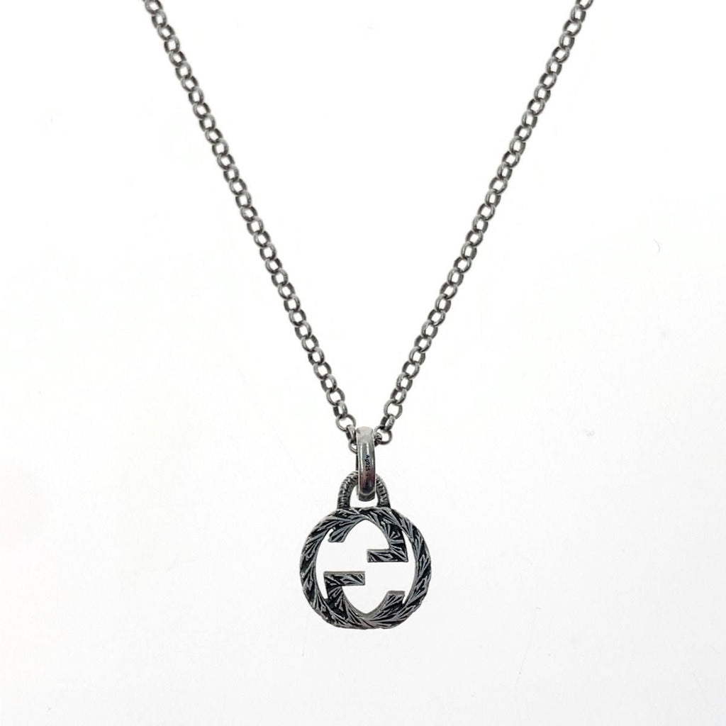 Gucci Interlocking G Pendant AG 925 Necklace J8400 0811 Silver — view 2