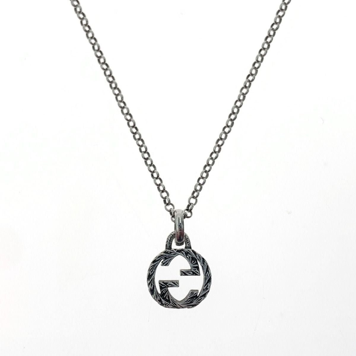 Gucci Interlocking G Pendant AG 925 Necklace J8400 0811 Silver — view 2