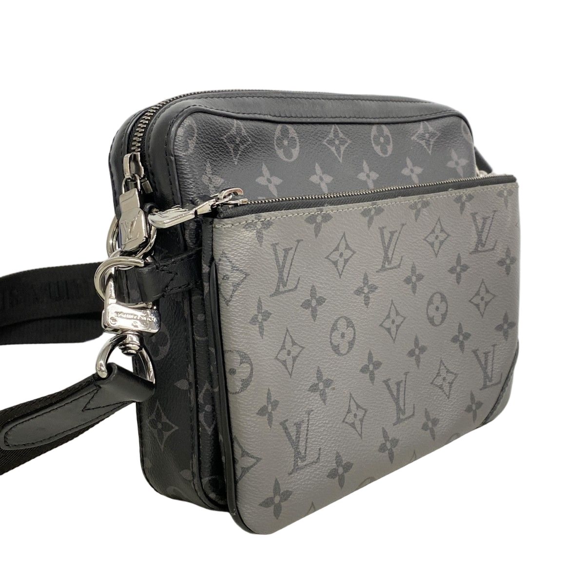 Louis Vuitton Shoulder Bag Monogram Eclipse Reverse Trio Messenger Black Gray — view 2